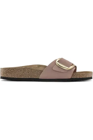 Birkenstock Klapki nubukowe Madrid Big Buckle damskie kolor 1024016
