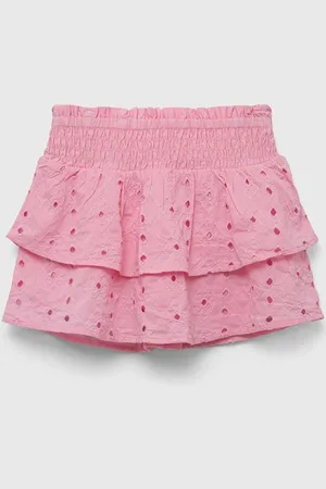 Abercrombie & Fitch Spódnica bawełniana dziecięca kolor mini rozkloszowana