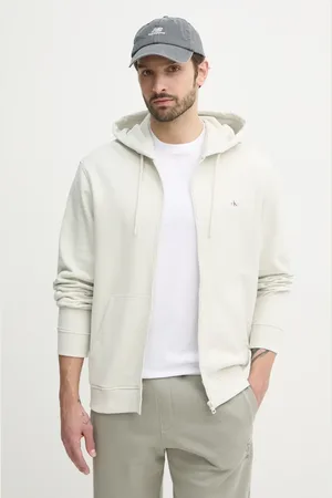Calvin Klein Bluza bawełniana męska kolor z kapturem gładka J30J326858