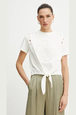Guess T-shirt bawełniany EYELET damski kolor W5GI18 I3Z14