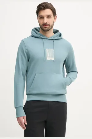 Calvin Klein Bluza bawełniana męska kolor z kapturem z nadrukiem J30J327525