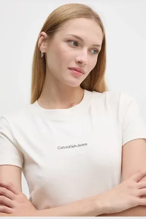 Calvin Klein T-shirt bawełniany damski kolor biały J20J223563
