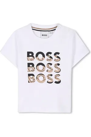 HUGO BOSS T-shirt bawełniany niemowlęcy kolor z nadrukiem J52113