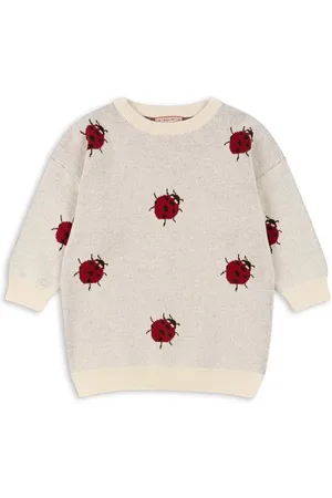 Konges Sløjd Sukienka bawełniana dziecięca LAPIS KNIT DRESS kolor mini prosta KS101553