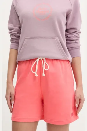 New Balance Szorty bawełniane damskie kolor gładkie high waist WS41508DTR