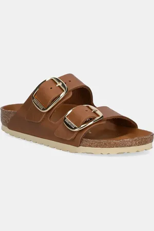 Birkenstock Klapki skórzane Arizona Big Buckle damskie kolor 1011073