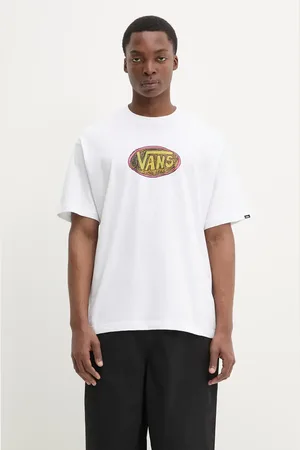 Vans T-shirt bawełniany męski kolor z nadrukiem VN000NHWWHT1