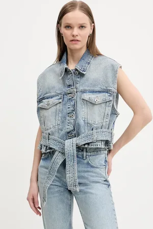 Hugo Blue Bezrękawnik jeansowy damski kolor przejściowy 50537493