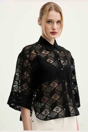 HUGO BOSS Koszula damska kolor relaxed z kołnierzykiem klasycznym 50538733