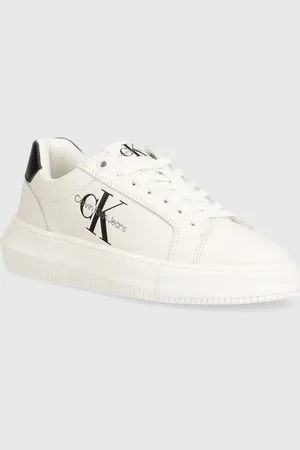 Calvin Klein Sneakersy skórzane YW0YW00823 CHUNKY CUPSOLE MONOLOGO W kolor YW0YW00823