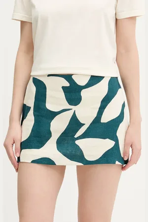 Abercrombie & Fitch Spódnica lniana kolor mini prosta KI143-5049