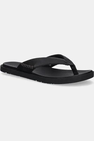 UGG Japonki skórzane Seaside II Flip męskie kolor 1166610-BLK