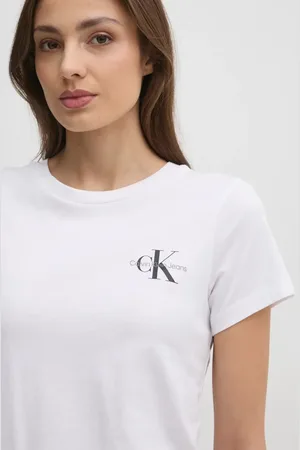 Calvin Klein T-shirt bawełniany 2-pack damski kolor pomarańczowy J20J219734