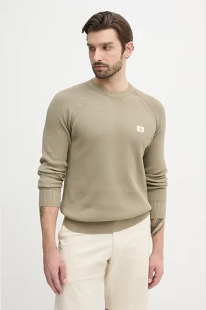 Calvin Klein Sweter bawełniany męski kolor lekki J30J327281