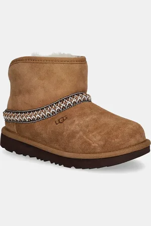 UGG śniegowce zamszowe dziecięce KIDS CLASSIC MINI CRESCENT kolor 1157697K