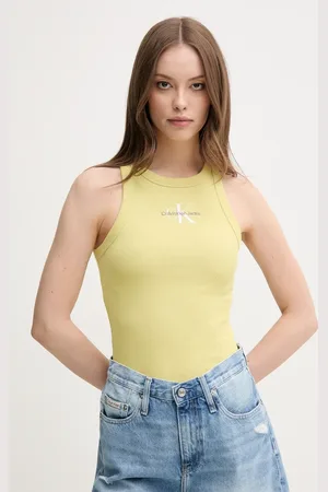 Calvin Klein Top damski kolor żółty J20J225301