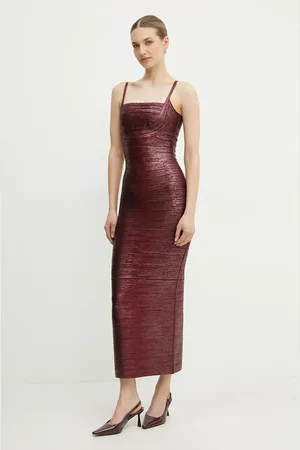 Hervé Léger Sukienka Gemma kolor maxi dopasowana HFL8503778