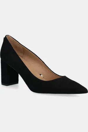 HUGO BOSS Czółenka zamszowe Janet kolor na słupku 50542386