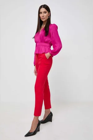 Morgan Spodnie damskie kolor dopasowane high waist