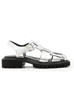 AllSaints Sandały skórzane Tess Sandal damskie kolor na słupku W042FC