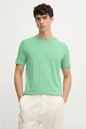 Lindbergh T-shirt bawełniany męski kolor gładki 30-400104