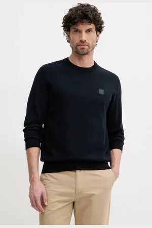 HUGO BOSS Sweter z domieszką wełny męski kolor lekki 50527583