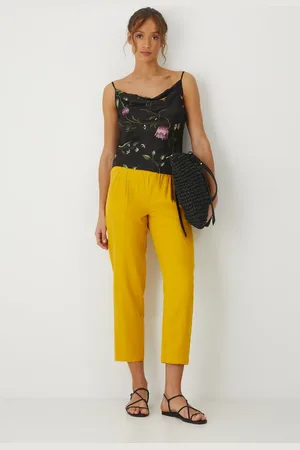 MEDICINE Spodnie lniane damskie kolor fason chinos medium waist