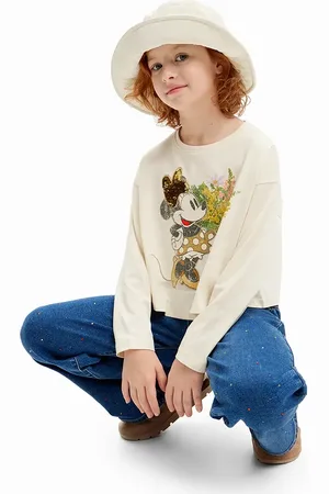 Desigual Longsleeve bawełniany dziecięcy MINNIE MOUSE kolor 24WGTK15