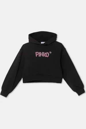 Pinko Bluza dziecięca kolor z kapturem z aplikacją F4PIJGHS100