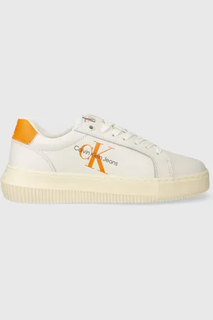 Calvin Klein Sneakersy skórzane YW0YW00823 CHUNKY CUPSOLE MONOLOGO W kolor YW0YW00823