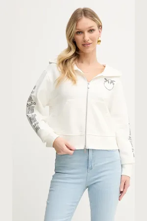 Pinko Bluza bawełniana damska kolor z kapturem z nadrukiem 104622 A2CV