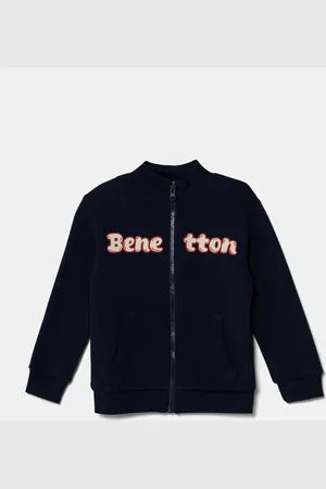 Benetton Bluza bawełniana dziecięca kolor z nadrukiem 3J70G503M