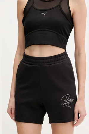 PUMA Szorty damskie kolor z aplikacją high waist 684984