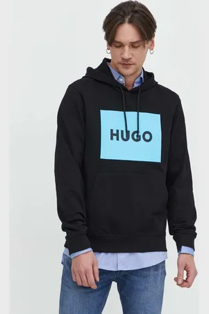 HUGO BOSS Bluza bawełniana męska kolor z kapturem z nadrukiem 50473168