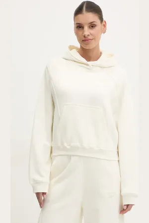 Reebok Bluza bawełniana damska kolor z kapturem gładka 100214102