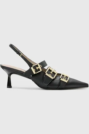 AllSaints Szpilki skórzane Vivian Slingback kolor W001FC