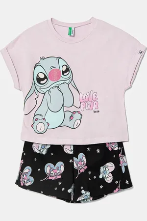 Benetton Piżama bawełniana dziecięca kolor wzorzysta 30960P08F