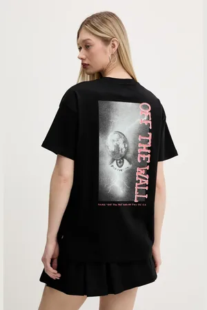 Vans T-shirt bawełniany damski kolor VN000MCFBLK1
