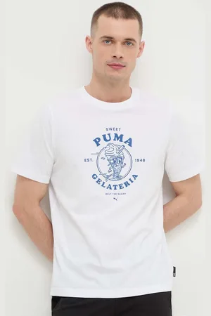 PUMA T-shirt bawełniany męski kolor z nadrukiem 625416