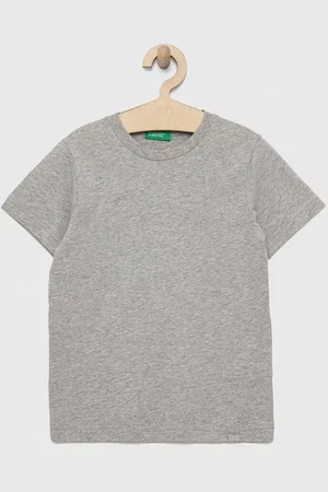 Benetton T-shirt bawełniany dziecięcy kolor gładki