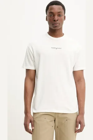 Tommy Hilfiger T-shirt bawełniany męski kolor biały z aplikacją DM0DM21110
