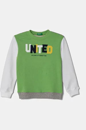 Benetton Bluza bawełniana dziecięca kolor z nadrukiem 3J70G10HW