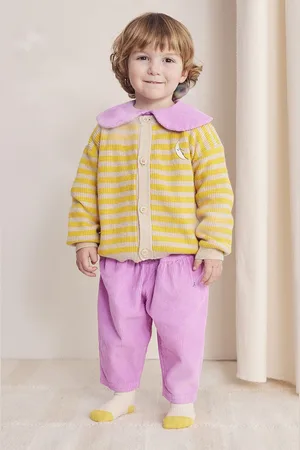 Bobo Choses Spodnie bawełniane niemowlęce kolor gładkie 224AB071