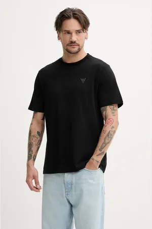 Guess T-shirt bawełniany męski kolor z aplikacją