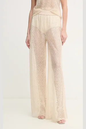 Pinko Spodnie damskie kolor szerokie high waist 105009 A2EX