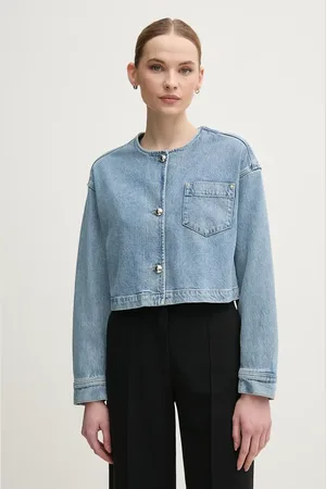 Oui Kurtka jeansowa kolor przejściowa oversize 91791