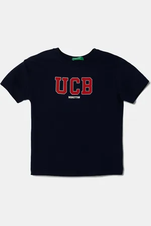 Benetton T-shirt bawełniany dziecięcy kolor z nadrukiem 3I1XG10HT