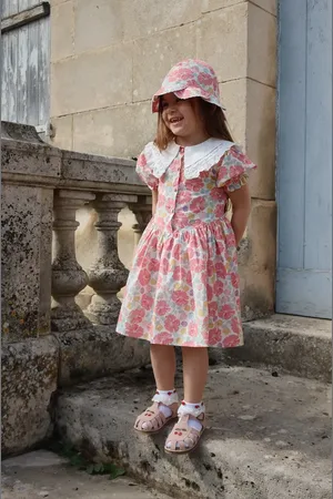 Konges Sløjd Sukienka bawełniana dziecięca COEUR COLLAR DRESS GOTS kolor mini rozkloszowana KS102649