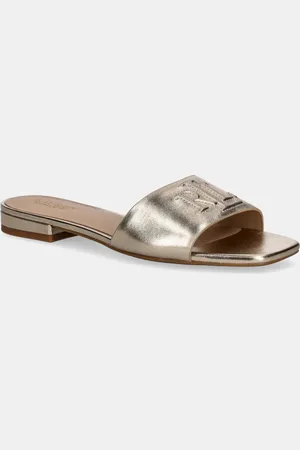 Ralph Lauren Klapki skórzane Everley Sld damskie kolor 802970531001