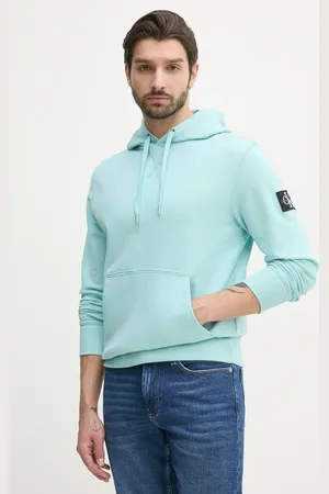 Calvin Klein Bluza bawełniana męska kolor z kapturem z aplikacją J30J323430